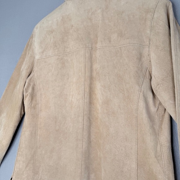 LORD & TAYLOR Tan Suede Leather Jacket Women's Size L Classic Style‎ - Picture 5 of 14